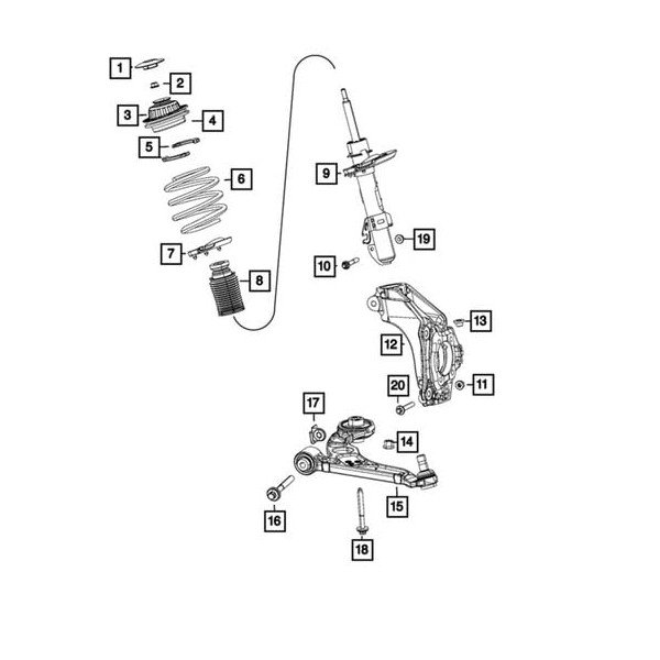 Mopar, Front Suspension Retainer, for 14-23 Jeep Cherokee KL with 2.0, 2.4L L4, & 3.2L V6 - Gas Engine Mopar, Front Suspension Retainer, for 14-23 Jeep Cherokee KL with 2.0, 2.4L L4, & 3.2L V6 - Gas Engine