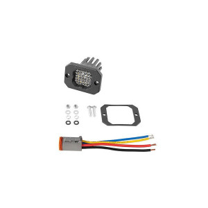 Diode Dynamics, Stage Series C1R White Flood Flush Mount Single LED Pod Light, Universal
